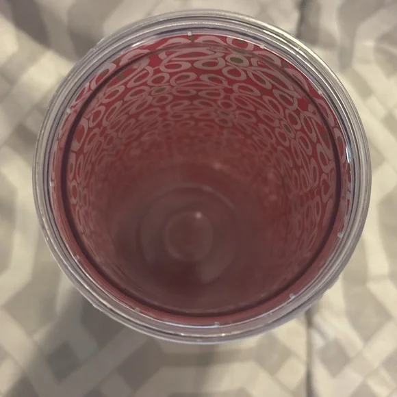 Lilly Pulitzer Pink & Green Floral Pattern Tumbler Cup 16oz - Picture 2 of 3